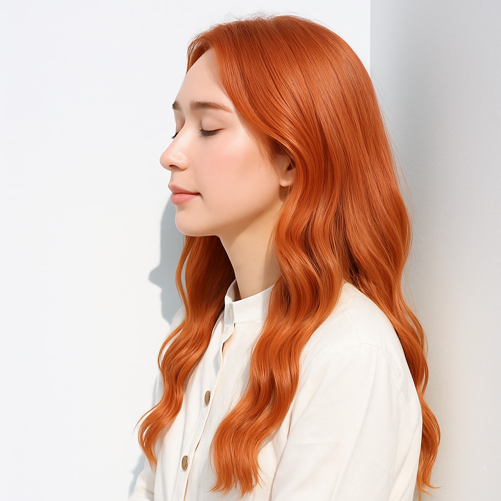 暖色ピンク系ヘアカラー_ピンクオレンジ