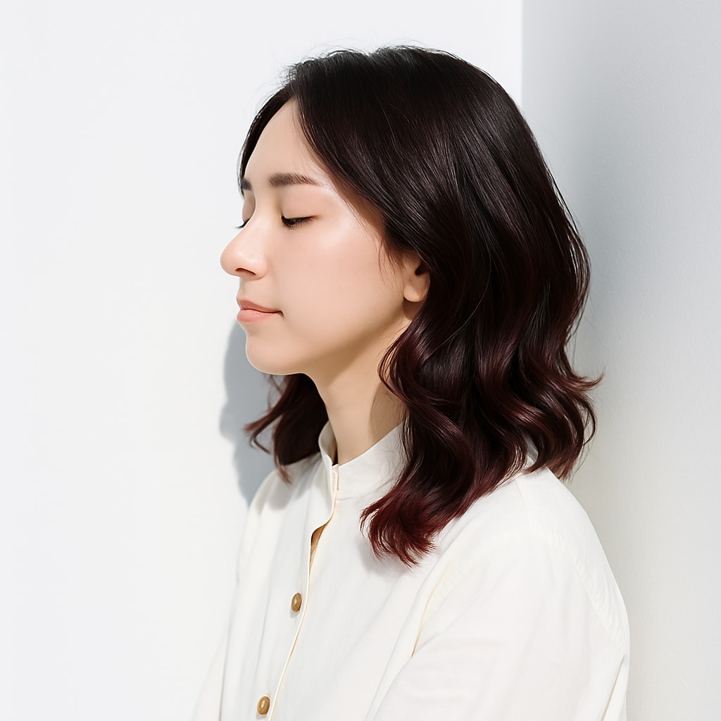 暗めピンク系ヘアカラー_ダークピンク