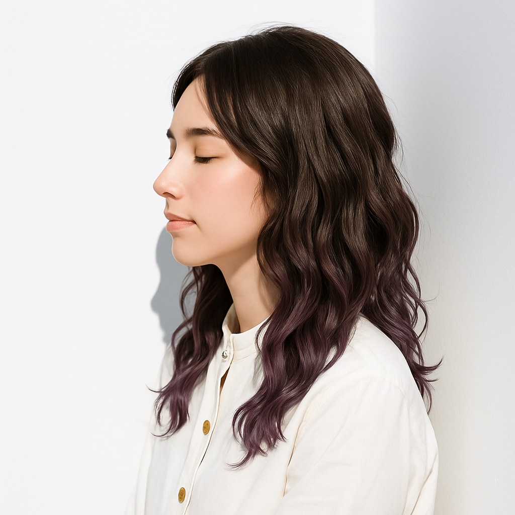暗めピンク系ヘアカラー_ピンクグレージュ