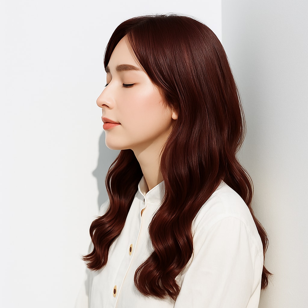 暗めピンク系ヘアカラー_ピンクブラウン