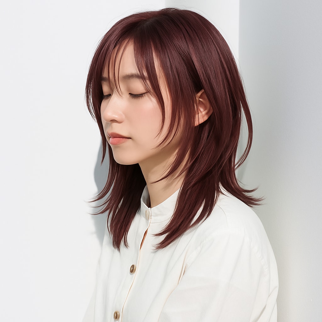 暗めピンク系ヘアカラー_ピンクブラウン