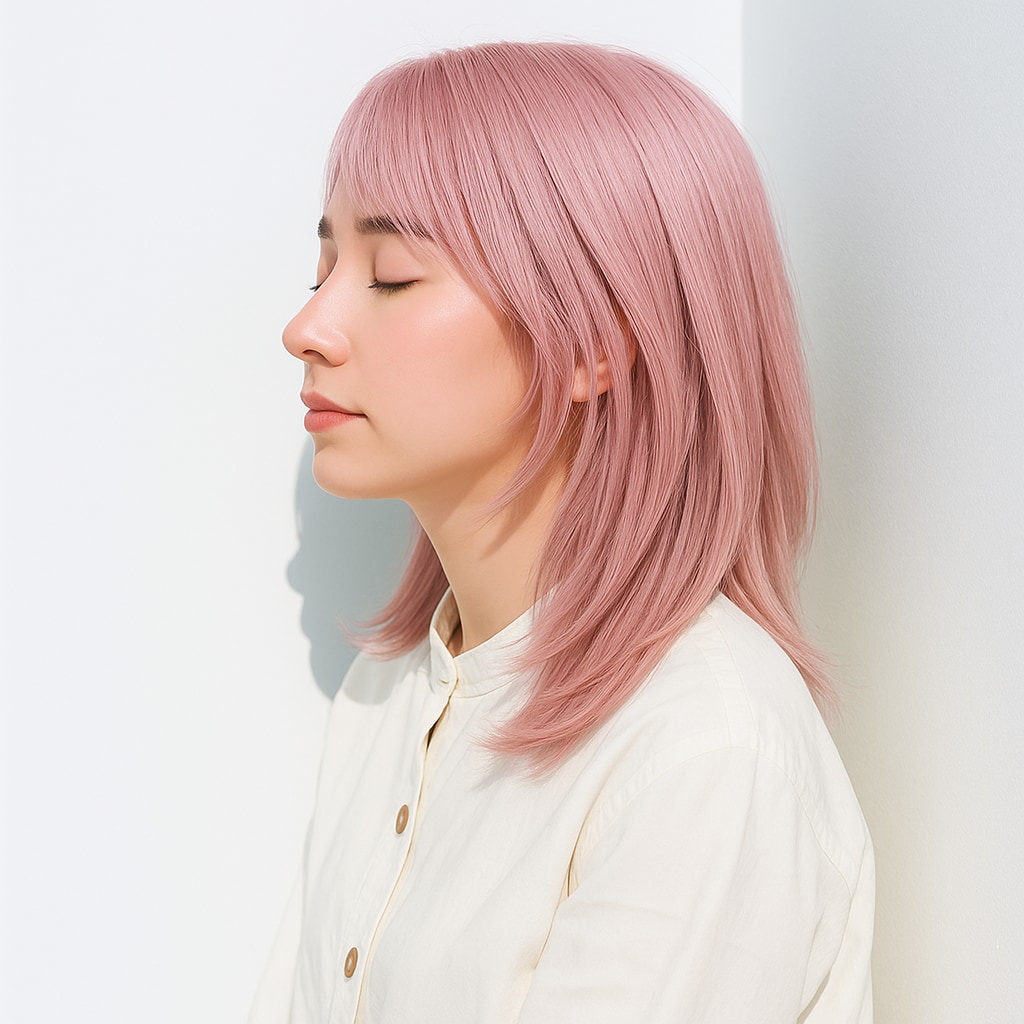 淡いピンク系ヘアカラー_ペールピンク