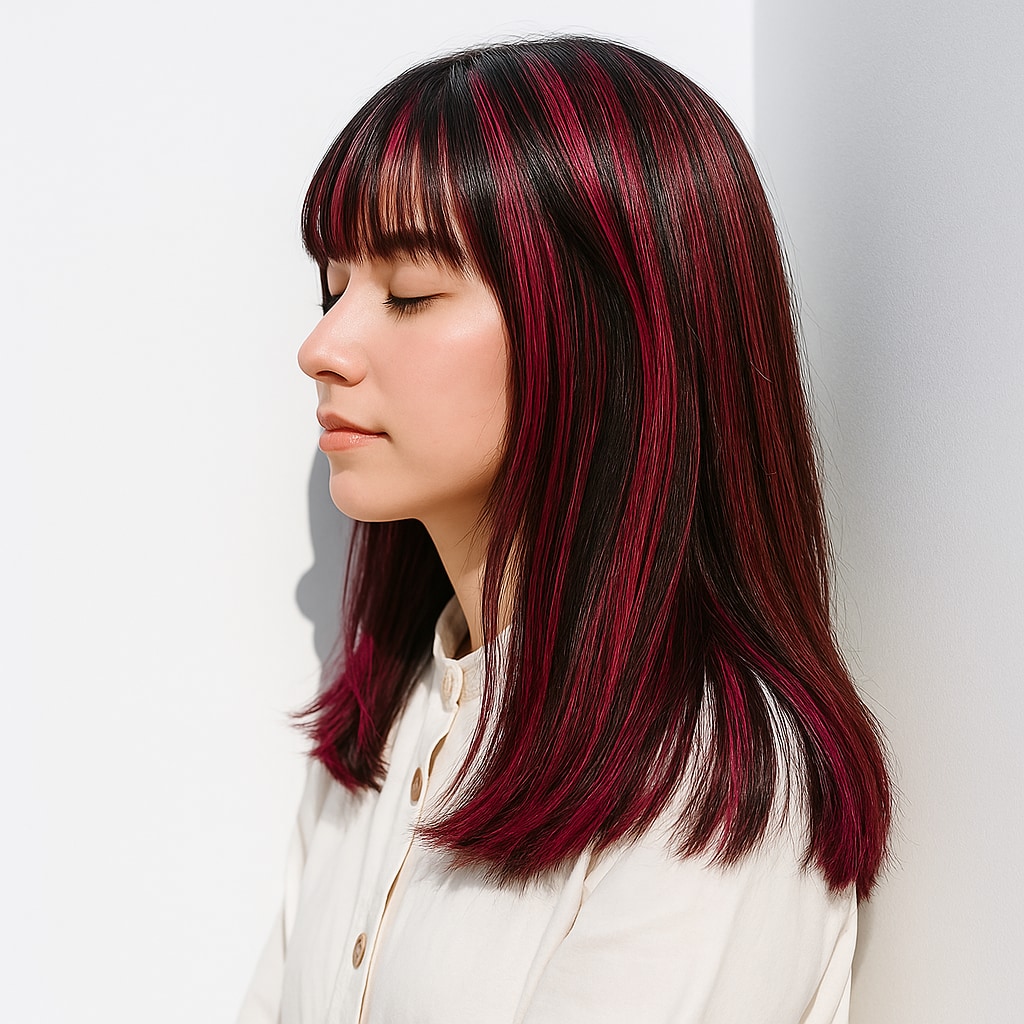 深みピンク系ヘアカラー_ローズピンク