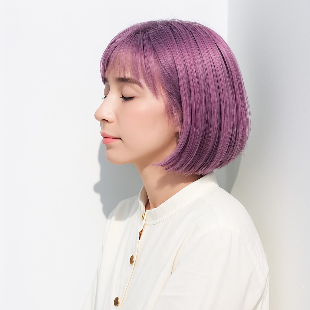 青みピンク系ヘアカラー_ピンクパープル