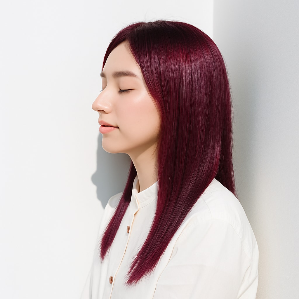 青みピンク系ヘアカラー_ピンクパープル