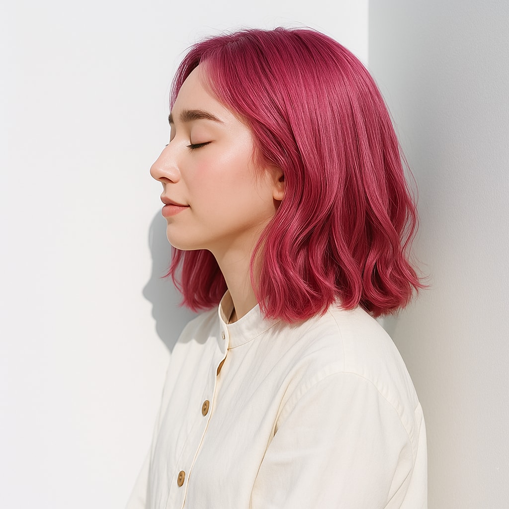 鮮やかピンク系ヘアカラー_ストロベリーピンク