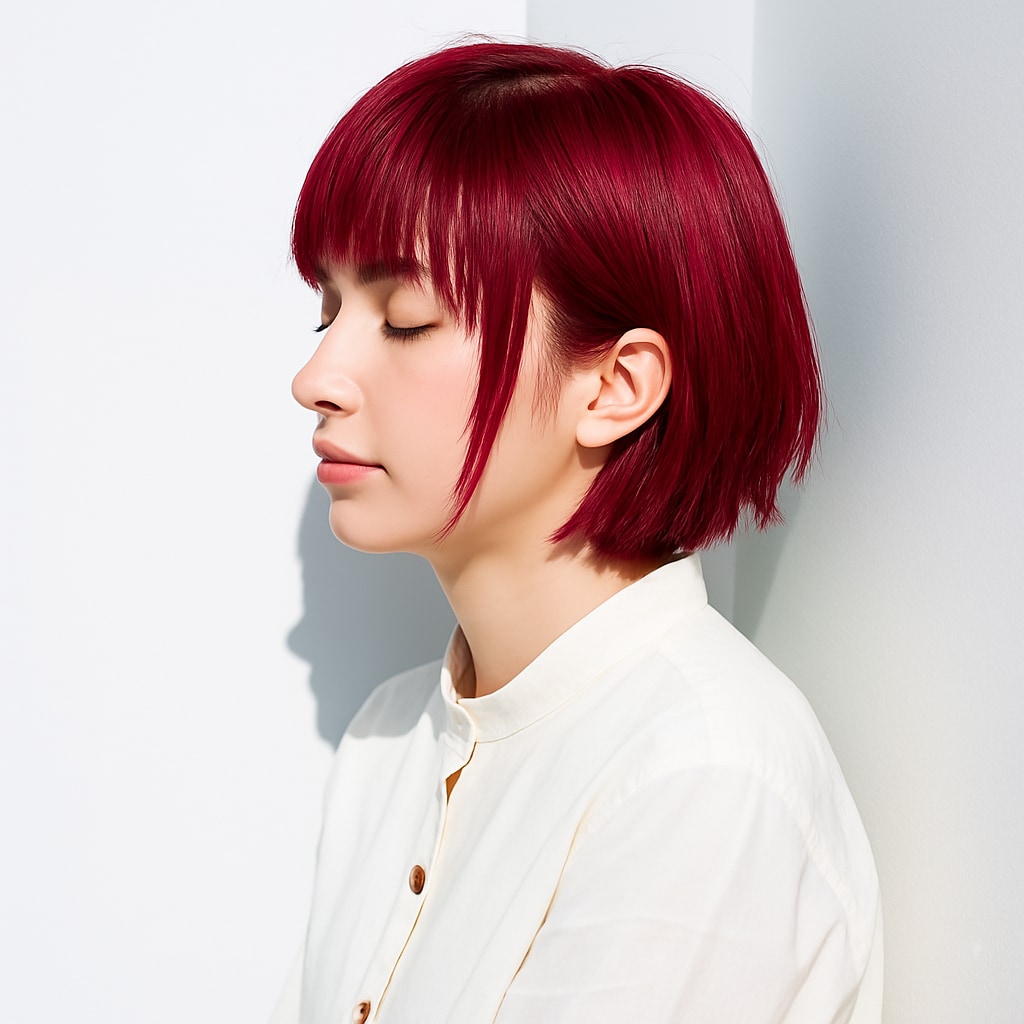 鮮やかピンク系ヘアカラー_ストロベリーピンク