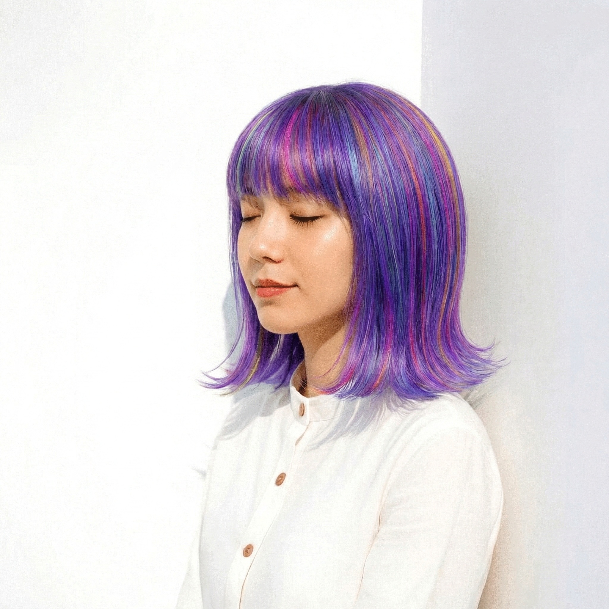 紫・パープル系のヘアカラー特集。ラベンダーやバイオレットなど人気の