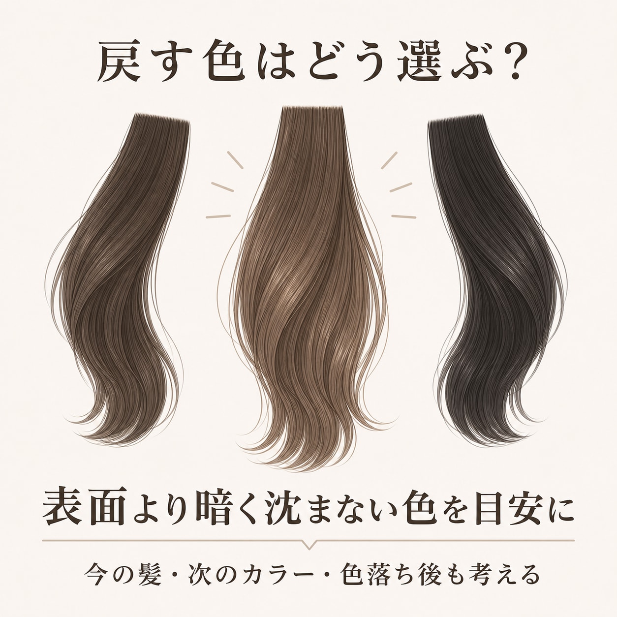 インナーカラーを戻す色の選び方