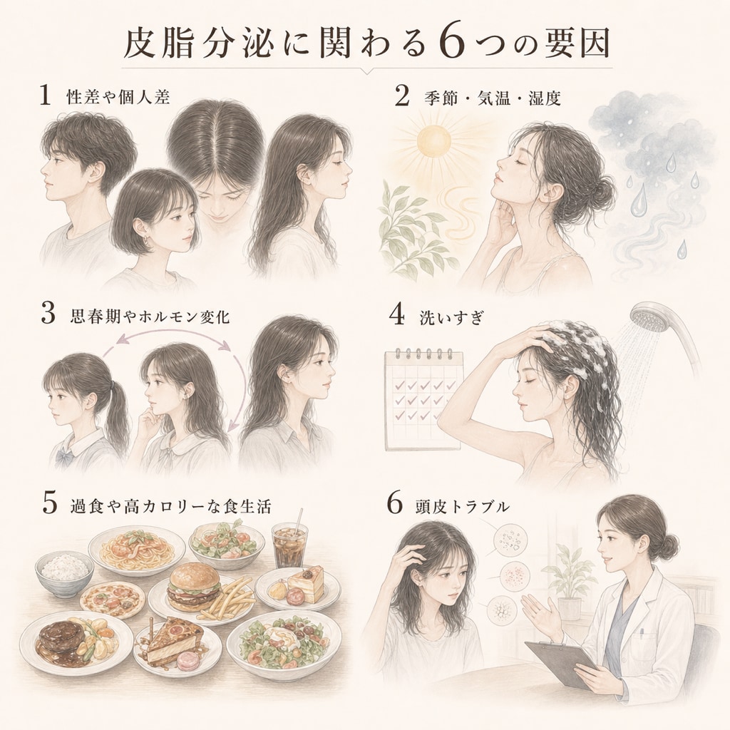 頭皮の皮脂分泌が多くなる主な要因