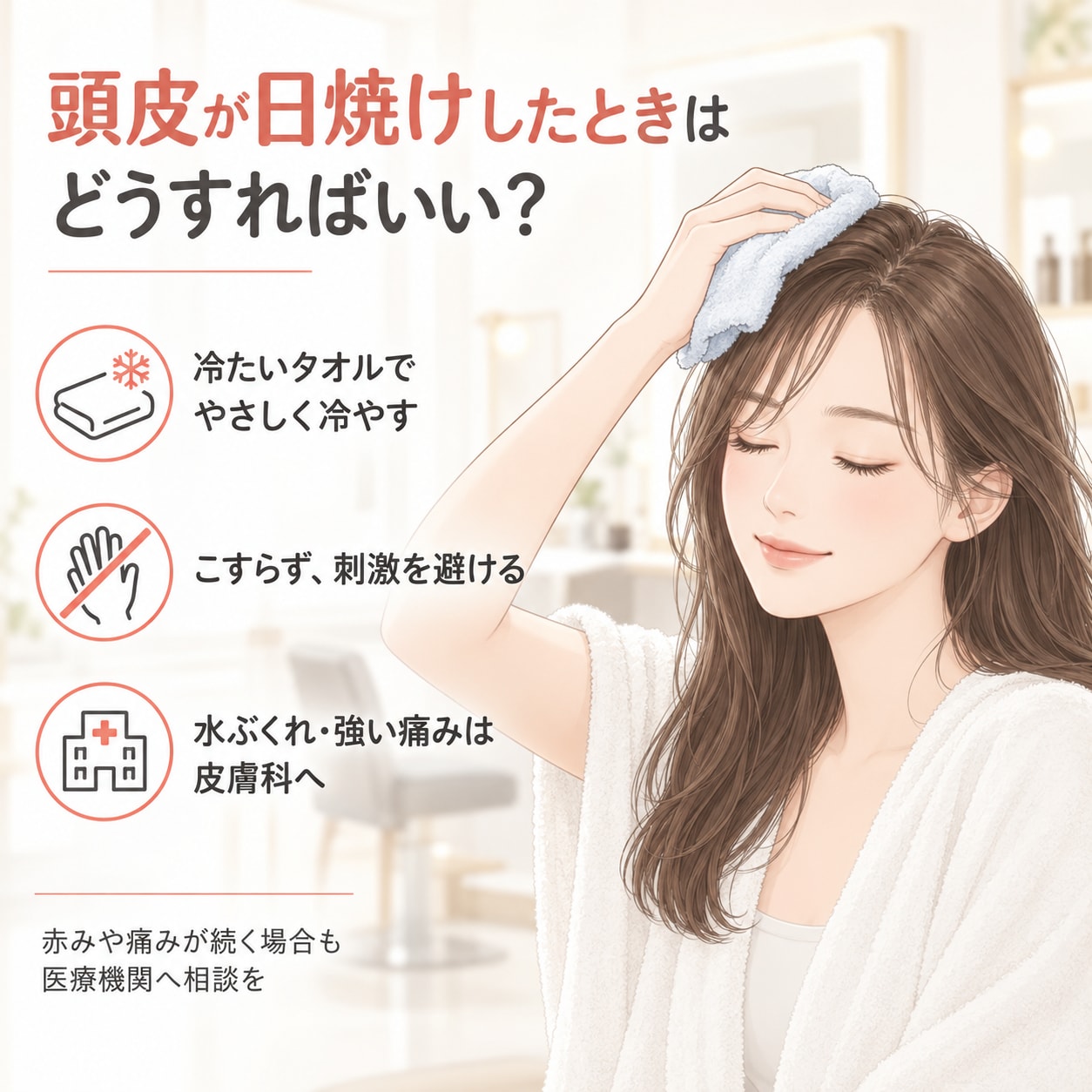 頭皮が日焼けしたときはどうすればいい？