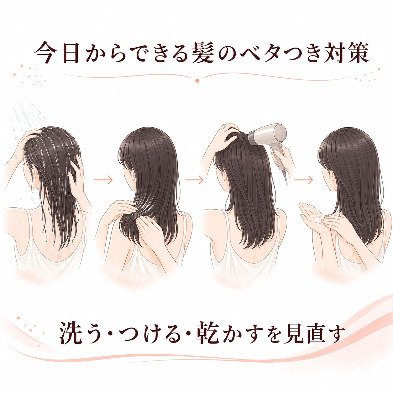 今日からできる髪のベタつき対策