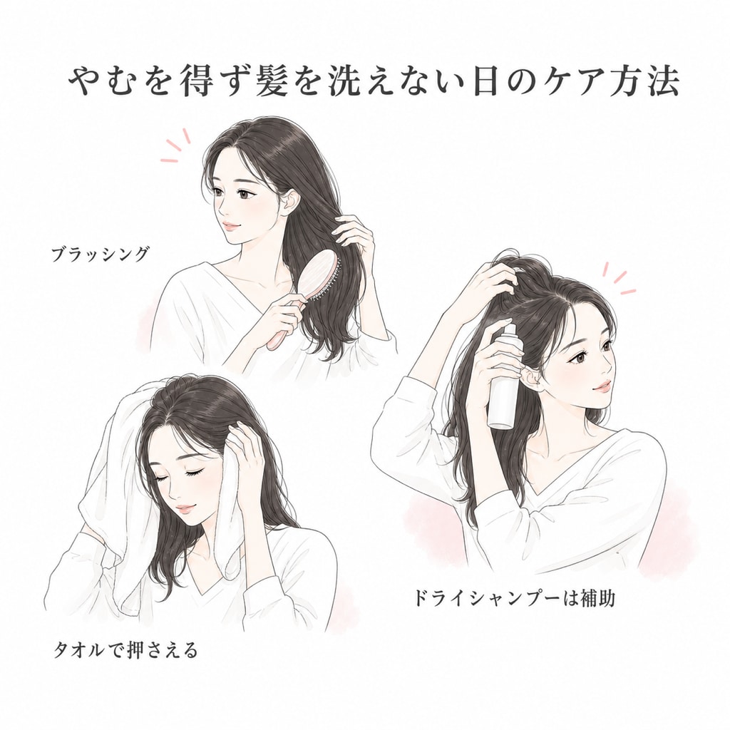 やむを得ず髪を洗えない日のケア方法