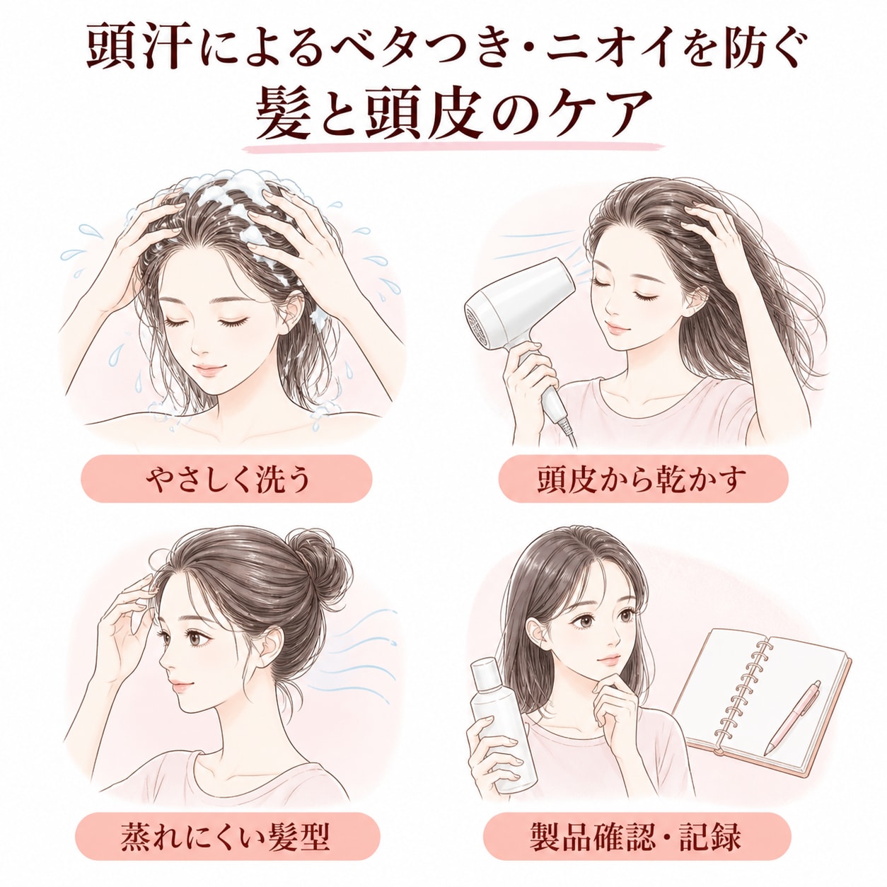 頭汗によるベタつき・ニオイを防ぐ髪と頭皮のケア