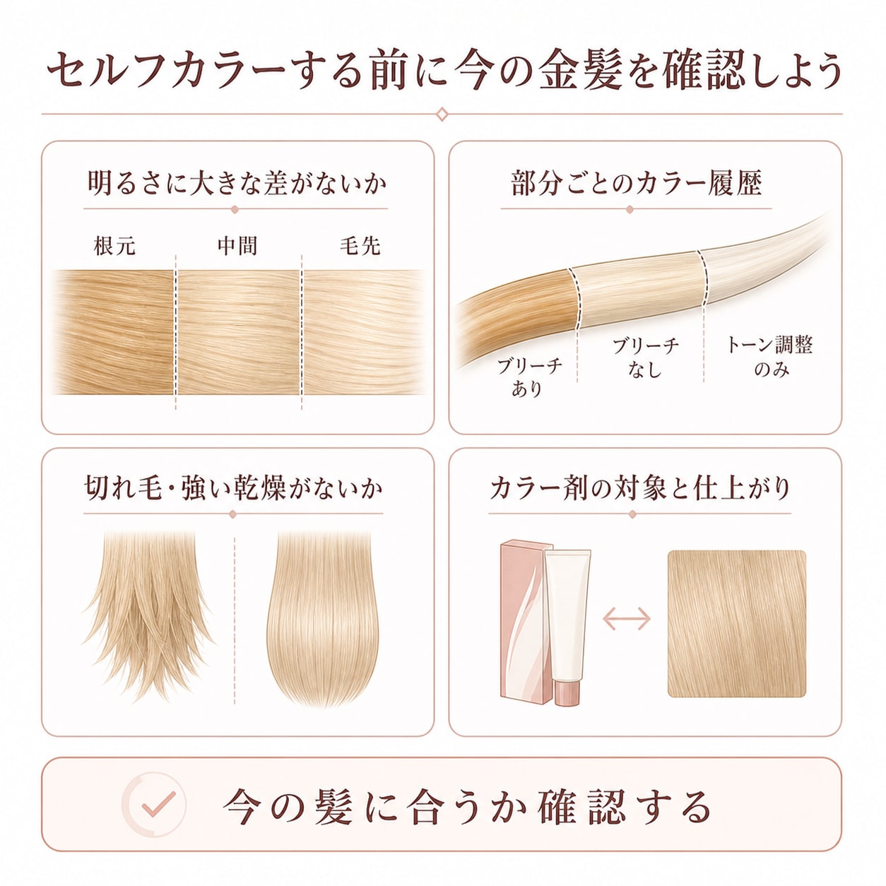 セルフカラーする前に今の金髪を確認しよう