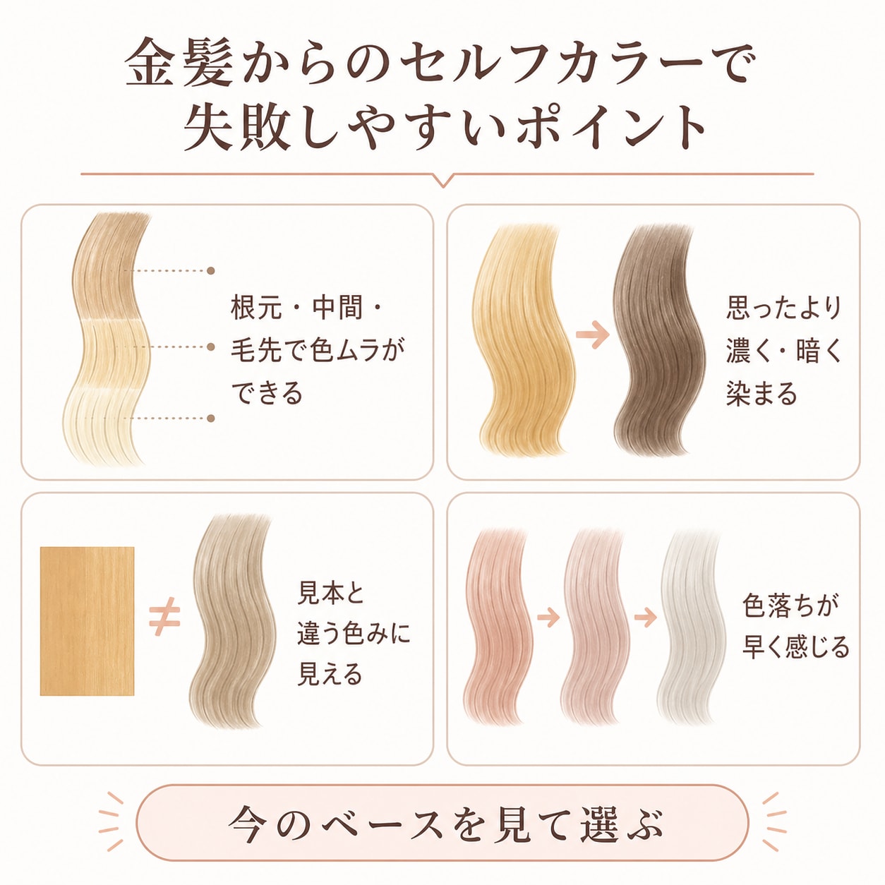 金髪からのセルフカラーで失敗しやすいポイント