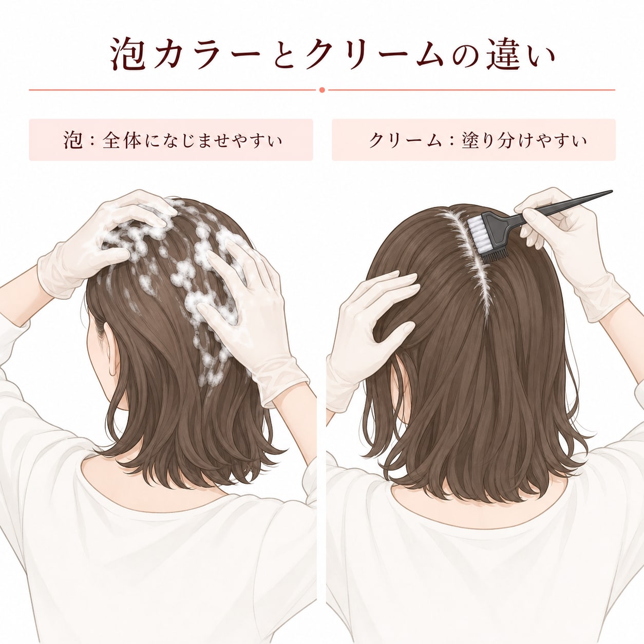泡カラーとは？クリームタイプとの違い