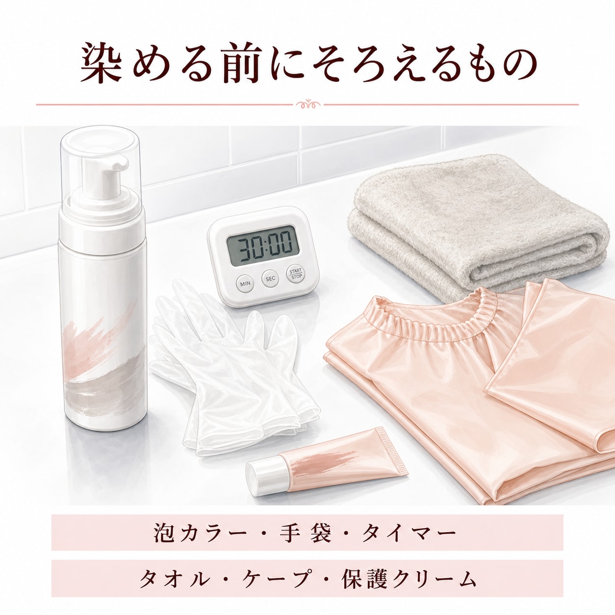 セルフ泡カラーをするために必要なもの