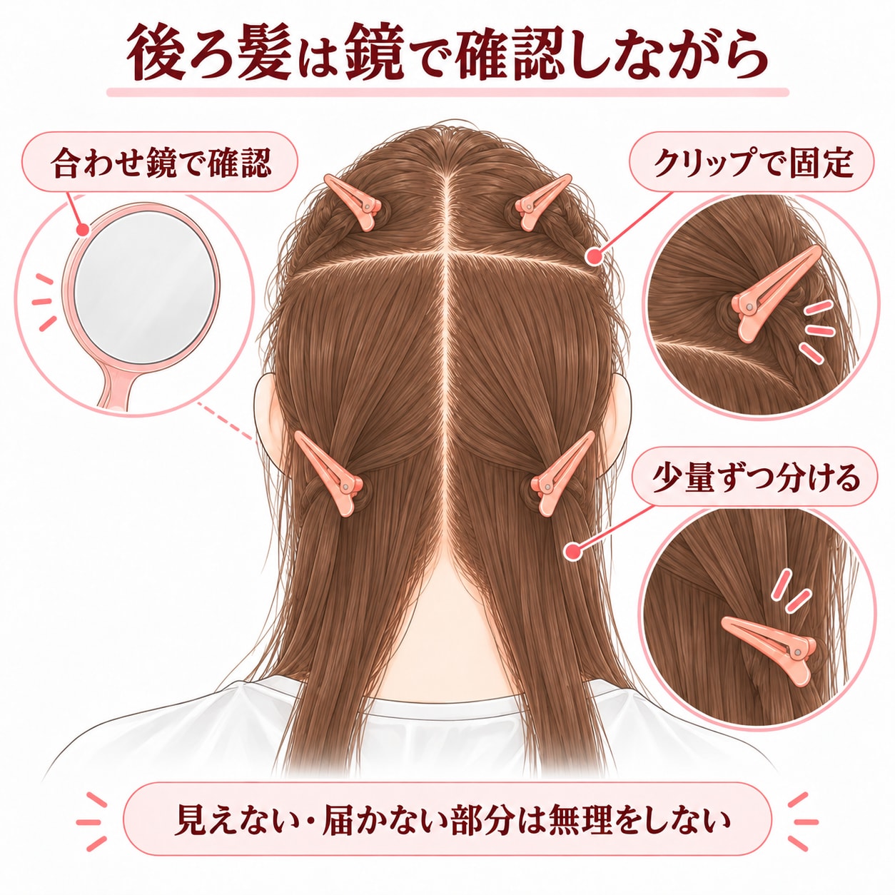後ろ髪をセルフカラーするときのブロッキングのコツ