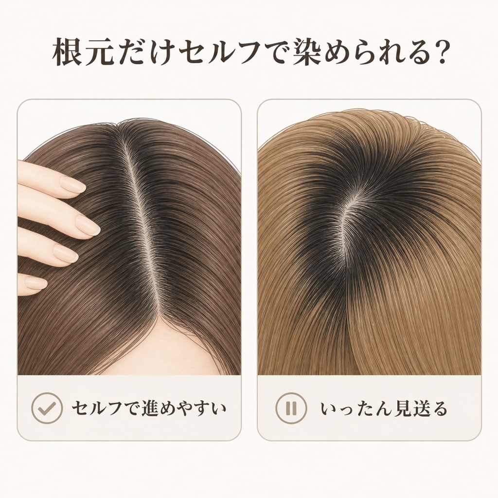 セルフカラーで根元だけ染められる？