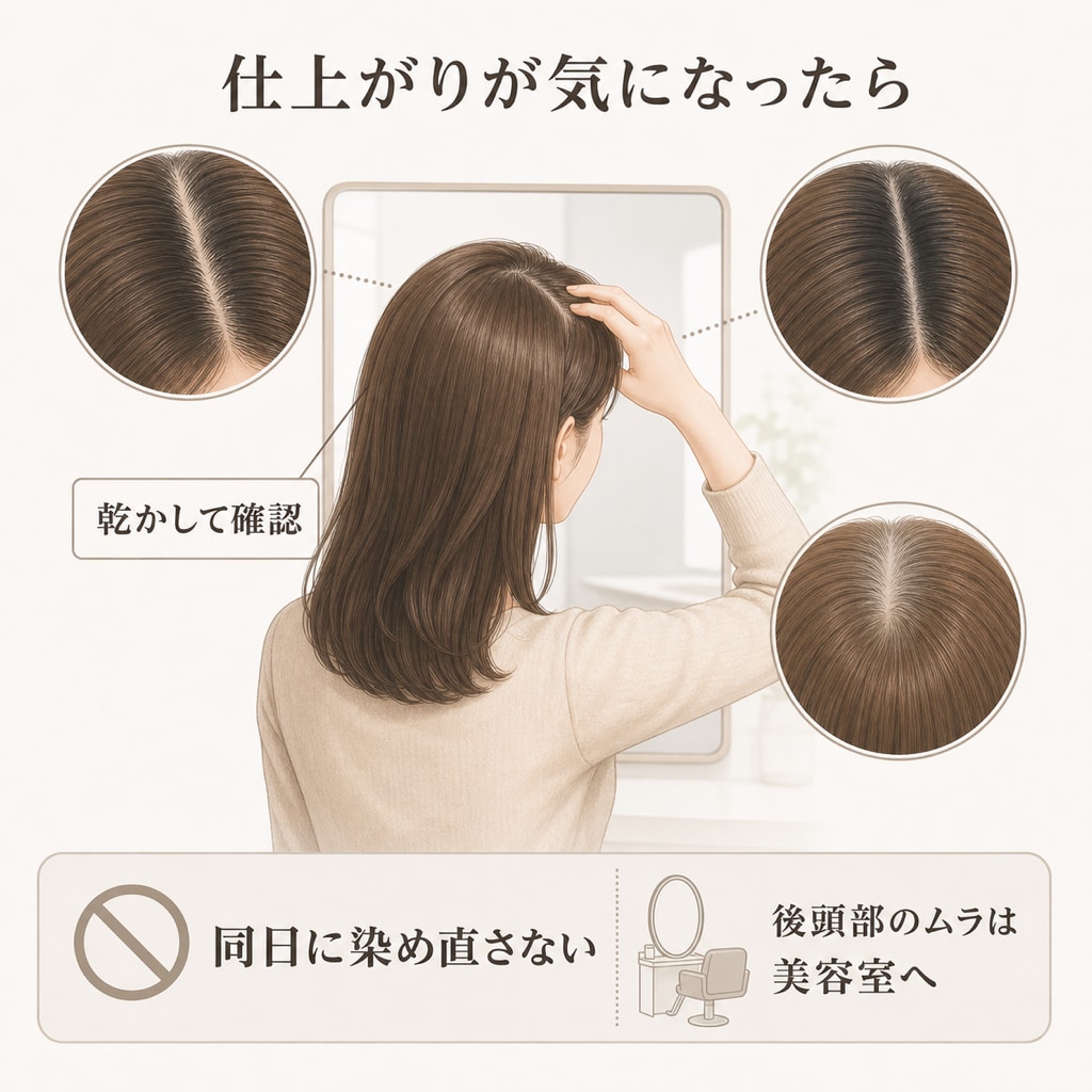 セルフカラーの根元染めで仕上がりが気になったときの対処法