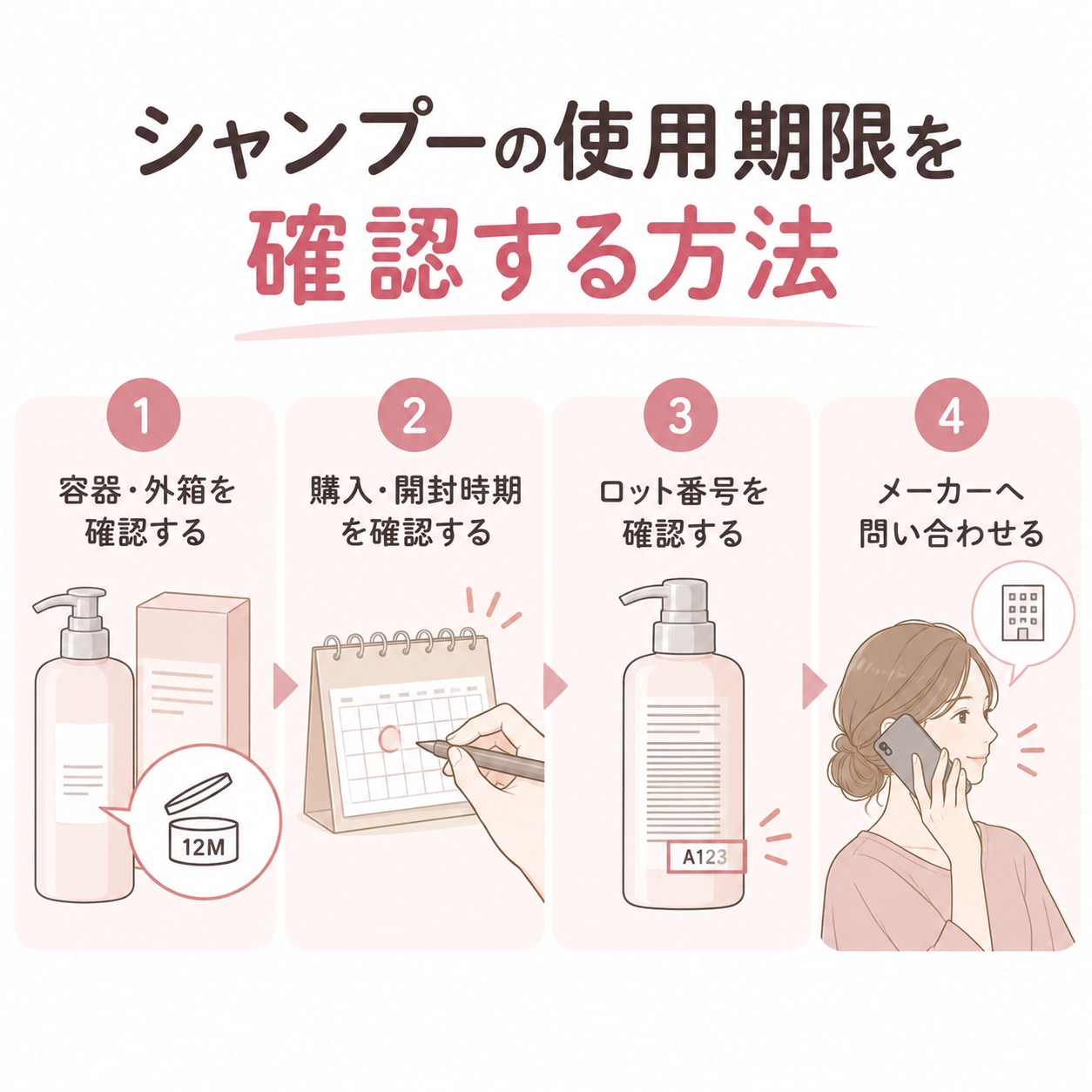 シャンプーの使用期限を確認する方法