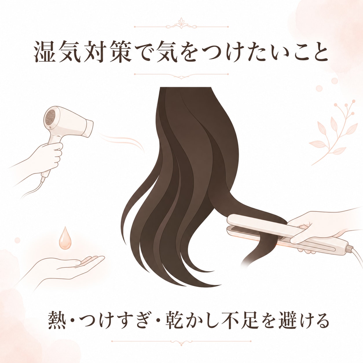 湿気による髪のボサボサを悪化させないための注意点