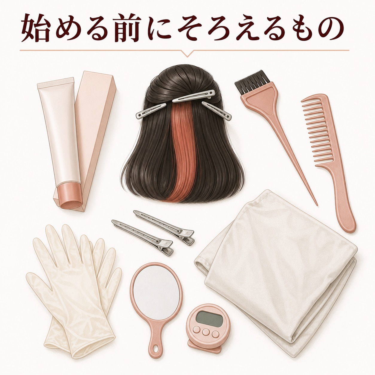 セルフでインナーカラーをするために必要なもの