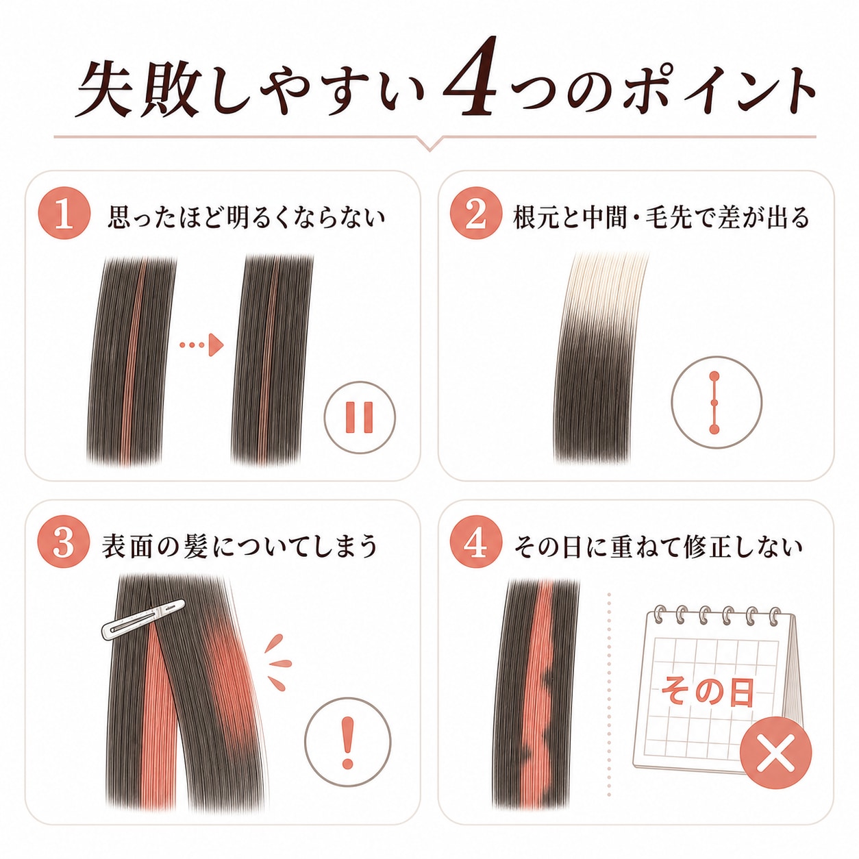 白髪染め×セルフインナーカラーで失敗しやすいポイント