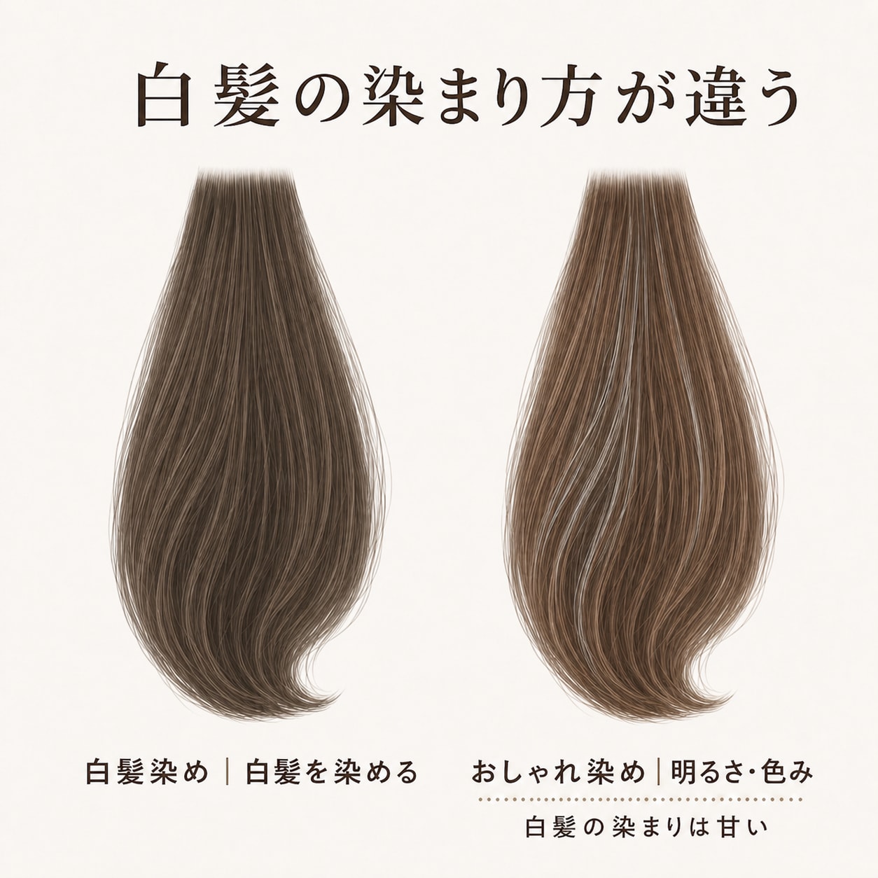 白髪染めとおしゃれ染めは何が違う？