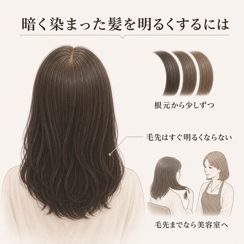 白髪染めで暗くなっている髪はセルフで明るくできる？
