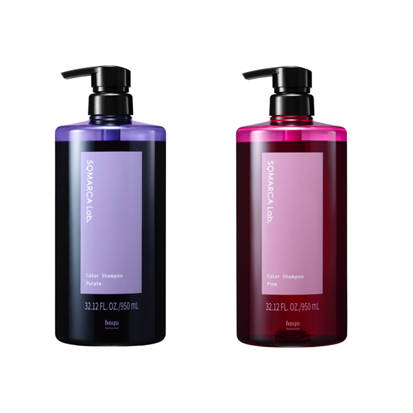 サロンワークで色調提案を広げる大容量950mL。 <br>SOMARCA Lab.「カラーシャンプー 業務サイズ」Purple／Pinkを 2026年9月3日発売